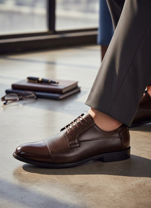 NV1088 Kahve Açma Büyük Numara Erkek Klasik Ayakkabı ürün görseli 4